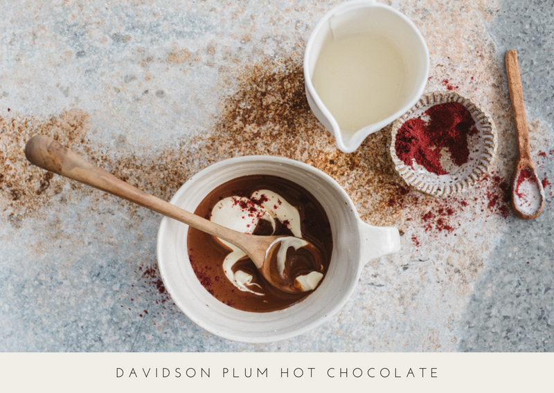 Digital recipe card for Davidson Plum Hot Chocolate | Warndu Australian Native Food
