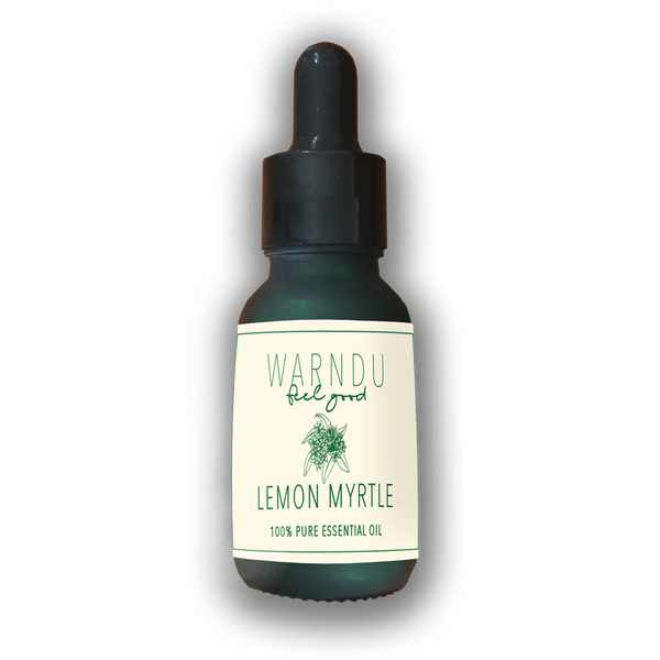 Lemon Myrtle 100% Pure Essential Oil in 15ml glass bottle | Warndu Australian Native Food