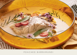 Digital recipe card for Poached Barramundi | Warndu Australian Native Food