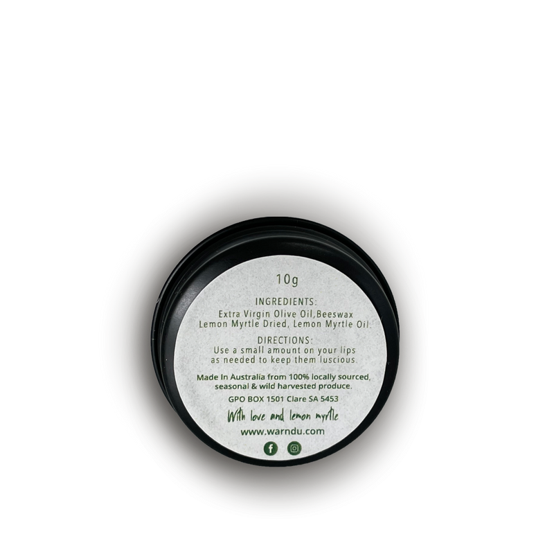 Warndu Australian Native | Lemon Myrtle Lip Balm (Love your Lips) ~ 10g