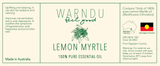 Warndu Australian Native, 100% Pure Lemon Myrtle Essential Oil.